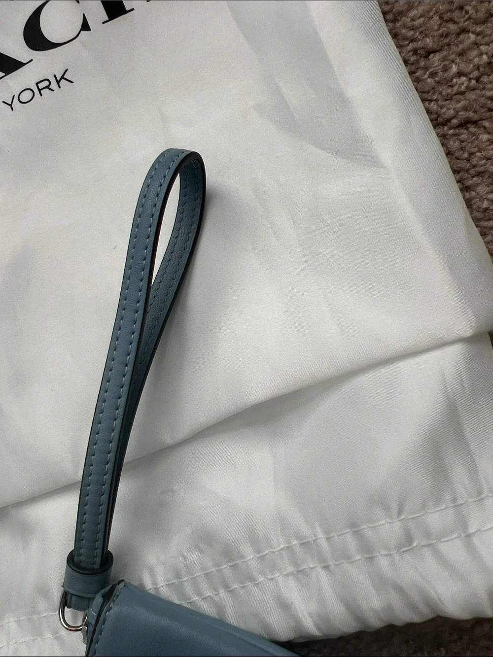 Coach Blue Leather Wristlet with Signature 'C' - Picture 4 of 8